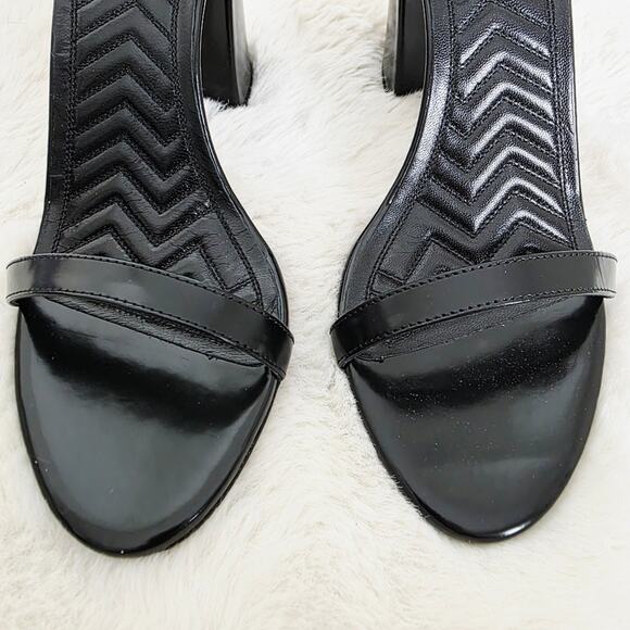 NEW Maje Feverlow Black Patent Leather Gold Chain Heart Heel Sandals EU 39 - Picture 7 of 15